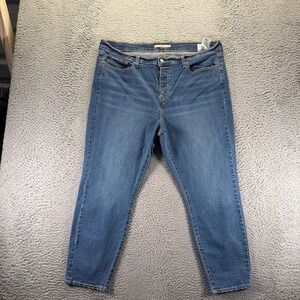 Levi's Wedgie Jeans Womens 22W Blue Cotton Denim Skinny Button-Fly Workwear